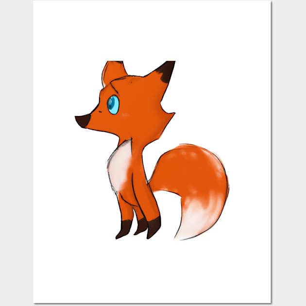 Cute Fox Drawing Wall Art by Play Zoo